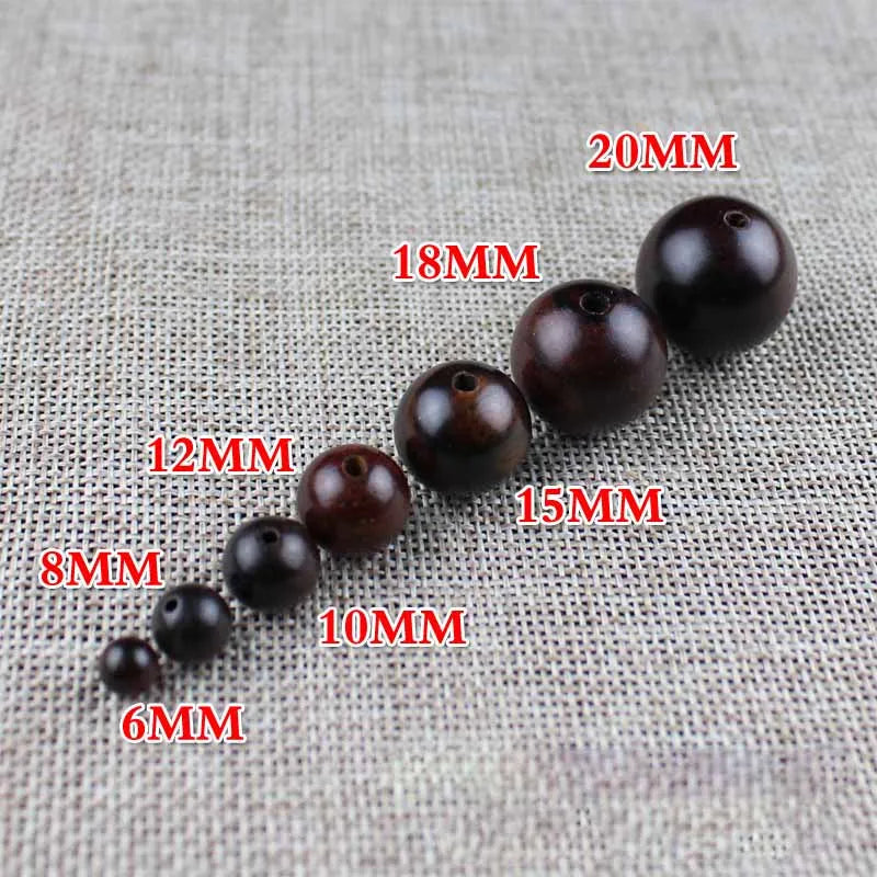 50pcs Rosewood Round Wood Beads 6-20mm Pick Size DIY Jewelry Buddhism Charms