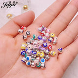 50pcs Round 5mm Evil Eye Spacers Beads for Jewelry Making