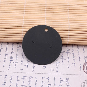 50pcs Small Ear Studs Card Jewelry Display Paper Earrings 5x5cm Round