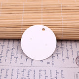 50pcs Small Ear Studs Card Jewelry Display Paper Earrings 5x5cm Round