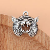 50pcs Silver Wolf Head Charms Pendants for Jewelry Making