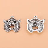 50pcs Silver Wolf Head Charms Pendants for Jewelry Making