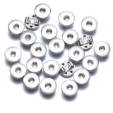 50pcs Silver Plated Buckle Charms 18mm Snap Button Base DIY Snap Bracelet