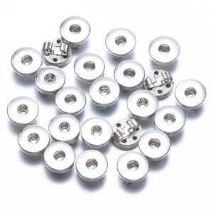 50pcs Silver Plated Buckle Charms 18mm Snap Button Base DIY Snap Bracelet