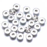 50pcs Silver Plated Buckle Charms 18mm Snap Button Base DIY Snap Bracelet