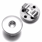 50pcs Silver Plated Buckle Charms 18mm Snap Button Base DIY Snap Bracelet
