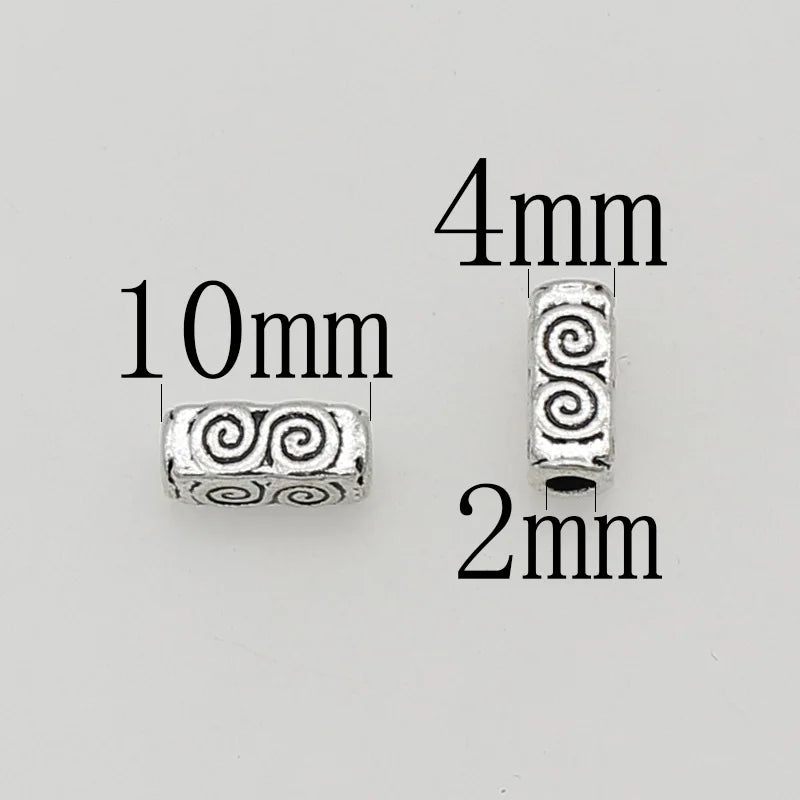 50pcs Water Ripples Tube Beads DIY Jewelry Findings