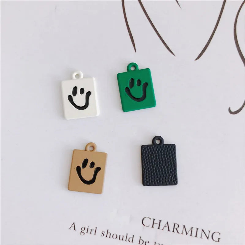 50pcs Smile Face Alloy Floating Locket Charms DIY Jewelry Accessory