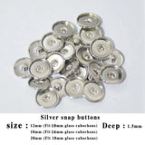 50pcs Metal Snap Buttons for Glass Snap Button Fittings 12MM 18MM 20MM