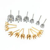 50pcs Stainless Steel 3-8mm Stud Earring Claw Pins
