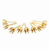 50pcs Stainless Steel 3-8mm Stud Earring Claw Pins