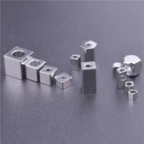 50pcs Stainless Steel Beads Jewelry Making Accessories Geometric Cube Bracelets