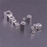 50pcs Stainless Steel Beads Jewelry Making Accessories Geometric Cube Bracelets