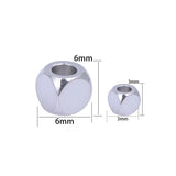 50pcs Stainless Steel Beads Jewelry Making Accessories Geometric Cube Bracelets