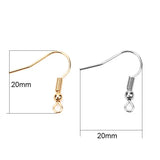 Stainless Steel Earring Hooks Hypoallergenic Clasp Wire 50pcs