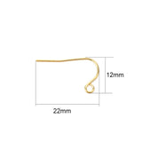 Stainless Steel Earring Hooks Hypoallergenic Clasp Wire 50pcs