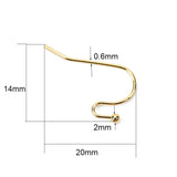 Stainless Steel Earring Hooks Hypoallergenic Clasp Wire 50pcs