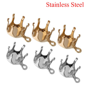50pcs Stainless Steel Claw Setting Earrings Findings 5-8mm DIY