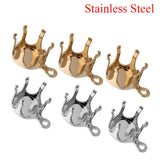 50pcs Stainless Steel Claw Setting Earrings Findings 5-8mm DIY