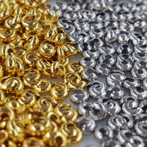 50pcs 18K Stainless Steel C Shape Crimp Beads Cover for Jewelry Making