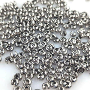 50pcs 18K Stainless Steel C Shape Crimp Beads Cover for Jewelry Making