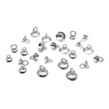 50pcs Stainless Steel Glue on Bail Bead Cap Charm for DIY Jewelry Making