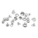 50pcs Stainless Steel Glue on Bail Bead Cap Charm for DIY Jewelry Making