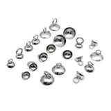 50pcs Stainless Steel Glue on Bail Bead Cap Charm for DIY Jewelry Making