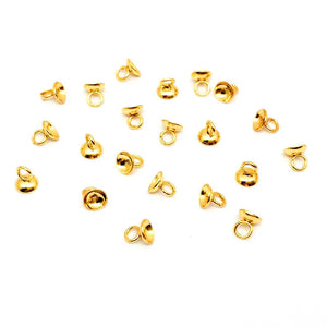 50pcs Stainless Steel Glue on Bail Bead Cap Charm for DIY Jewelry Making