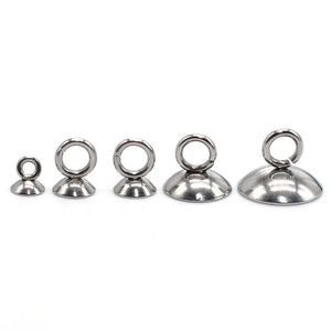 50pcs Stainless Steel Hypoallergenic 3-10mm Glue on Bail Bead Caps Charm
