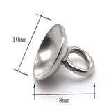 50pcs Stainless Steel Hypoallergenic 3-10mm Glue on Bail Bead Caps Charm