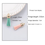 50pcs Suede Faux Leather Keychain 3.5cm Tassel Pendant Diy Jewelry Making