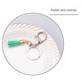 50pcs Suede Faux Leather Keychain 3.5cm Tassel Pendant Diy Jewelry Making