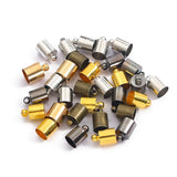 50pcs Tassel Leather Cord End Crimp Cap Beads Caps Connectors DIY Jewelry Making