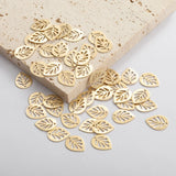 50pcs Brass Charms Mini Leaf Charms For DIY Earrings