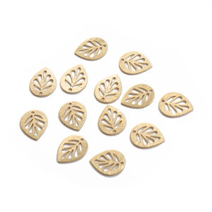 50pcs Brass Charms Mini Leaf Charms For DIY Earrings