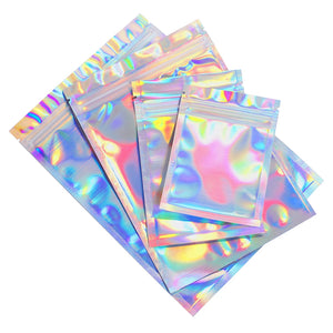 50pcs Thicken Laser Ziplock Bags Jewelry Storage Retail Display Pouches