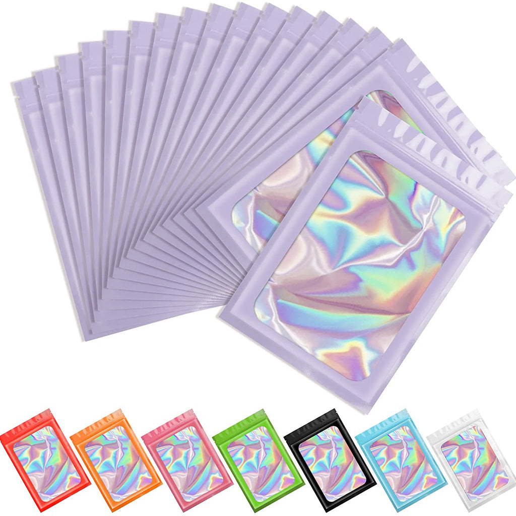 50pcs Holographic Ziplock Bags for DIY Jewelry Storage