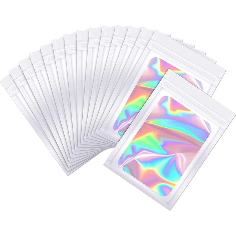 50pcs Holographic Ziplock Bags for DIY Jewelry Storage