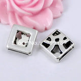 50pcs Tibetan Silver Square Slider Beads for DIY Bracelets and Necklaces