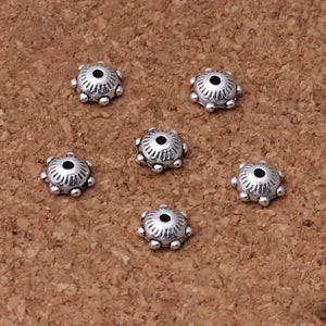 50pcs Tibetan Silver Flower Bead Caps 6mm Spacer DIY Jewelry Making Accessories