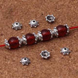 50pcs Tibetan Silver Flower Bead Caps 6mm Spacer DIY Jewelry Making Accessories