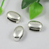 50pcs Tibetan Silver Slider Flat Oval Beads for Bracelet Necklace DIY
