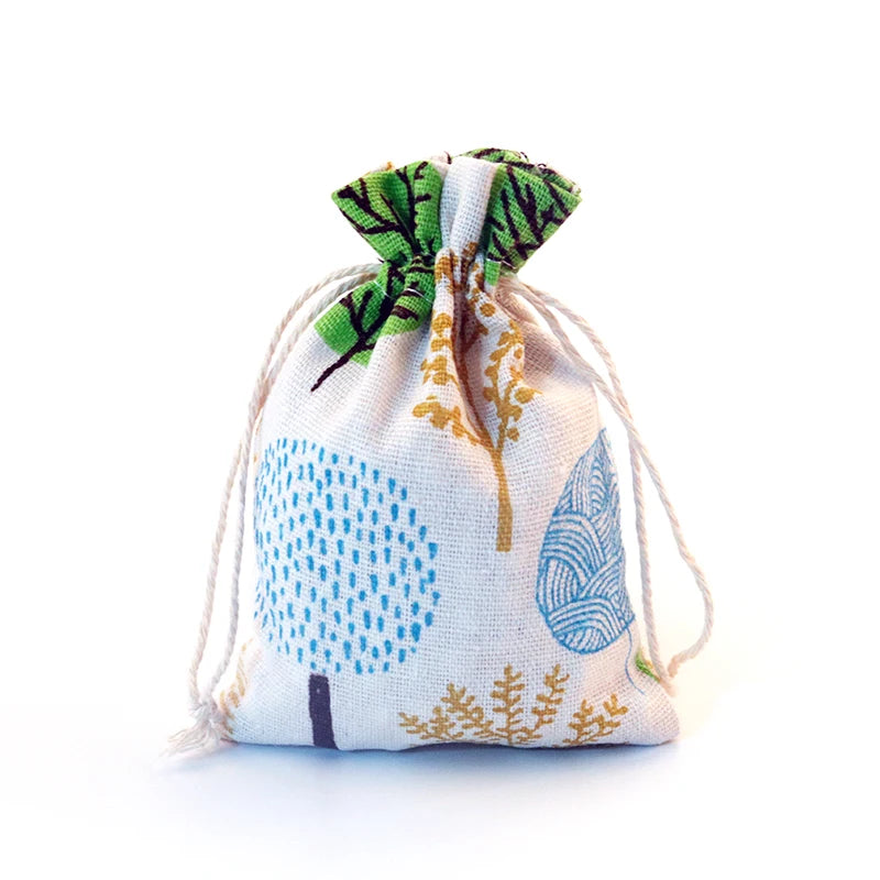 50pcs Wedding Favor Small Linen Drawstring Gift Bag