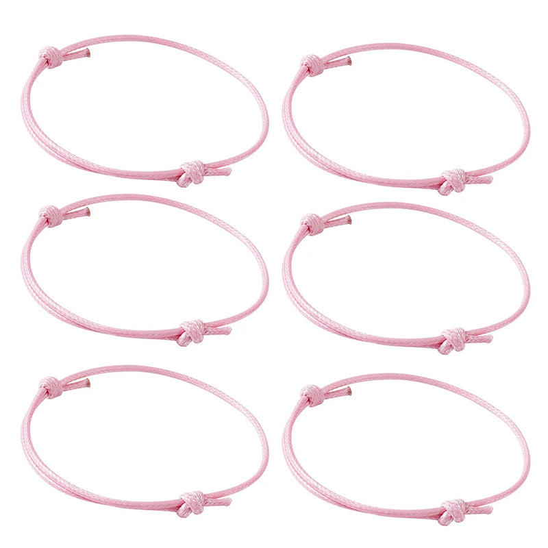 50pcs Woven Waxed Cord Bracelet Adjustable Thread Rope Bracelets Gift