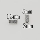 50pcs Vintage Twill Cylinder Beads Antique Silver Loose Metal DIY Jewelry