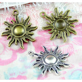 Lot of 50 Vintage Sunflower Pendant Charms DIY Jewelry Accessories