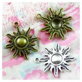 Lot of 50 Vintage Sunflower Pendant Charms DIY Jewelry Accessories