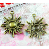 Lot of 50 Vintage Sunflower Pendant Charms DIY Jewelry Accessories