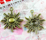 Lot of 50 Vintage Sunflower Pendant Charms DIY Jewelry Accessories
